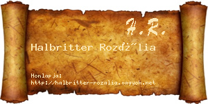 Halbritter Rozália névjegykártya